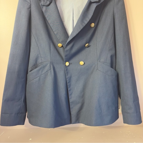 Armani Jeans Double Breasted Blazer Navy blue Mens Size 10 - Picture 3 of 8